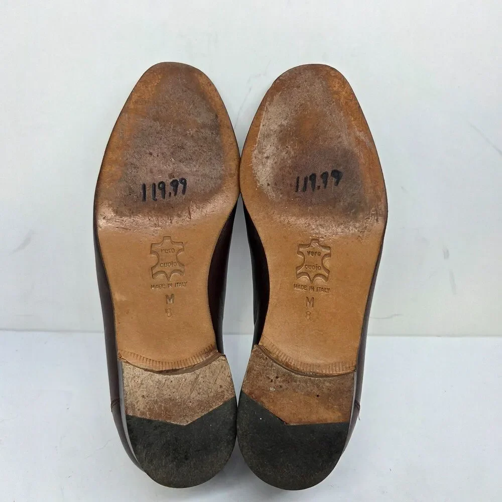 Bruno Magli 29920 Legacy Mens Brown Leather Tassel Italian Loafers Size US 8 M